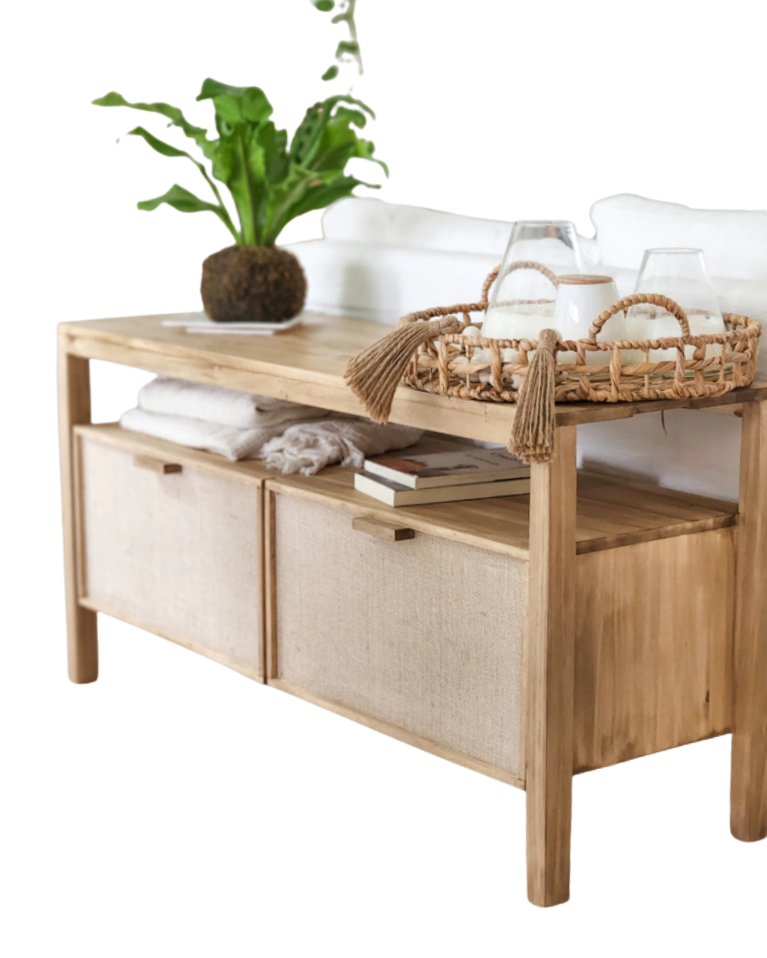 Mueble Rack para Tv Mesa Alamo Macizo Fibra Natural Alta calidad