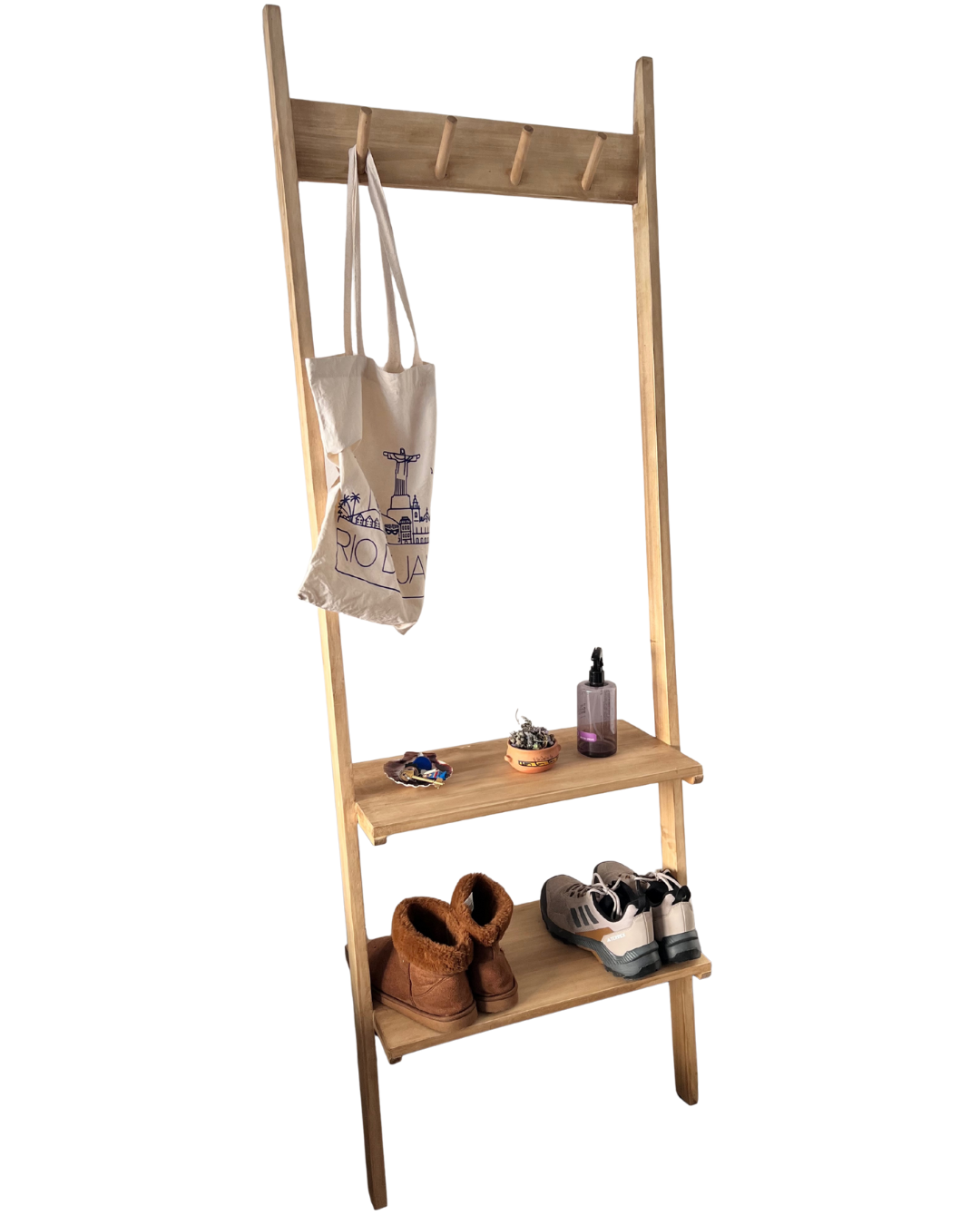 Recibidor Perchero Zapatero Madera Nordico Color Petiribi