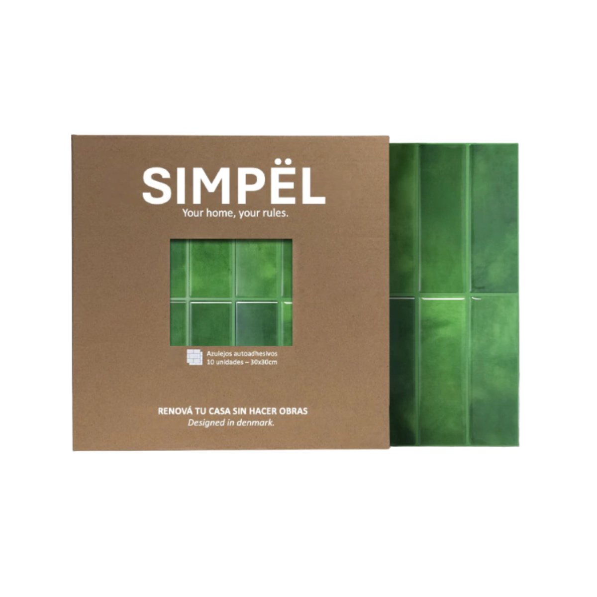 Placas Autoadhesivas Para Pared Azulejo Cocina Baño 30x30cm Set x10