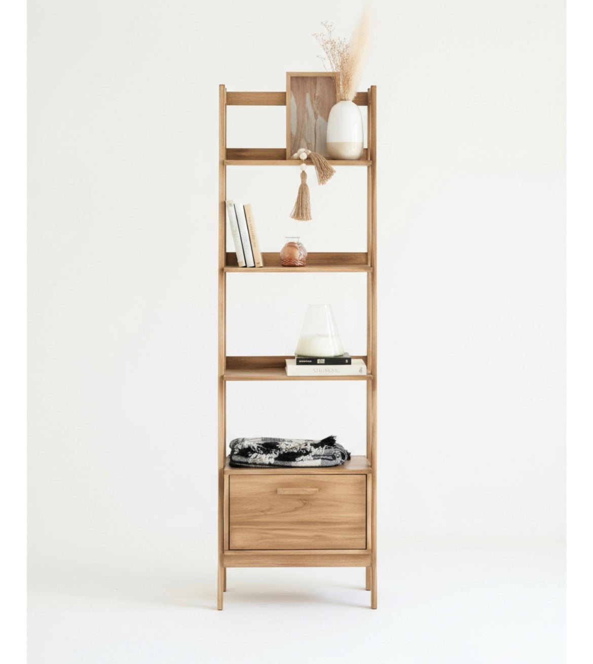 Biblioteca Estantería Nordica Escandinava 4 Niveles 1 Cajon