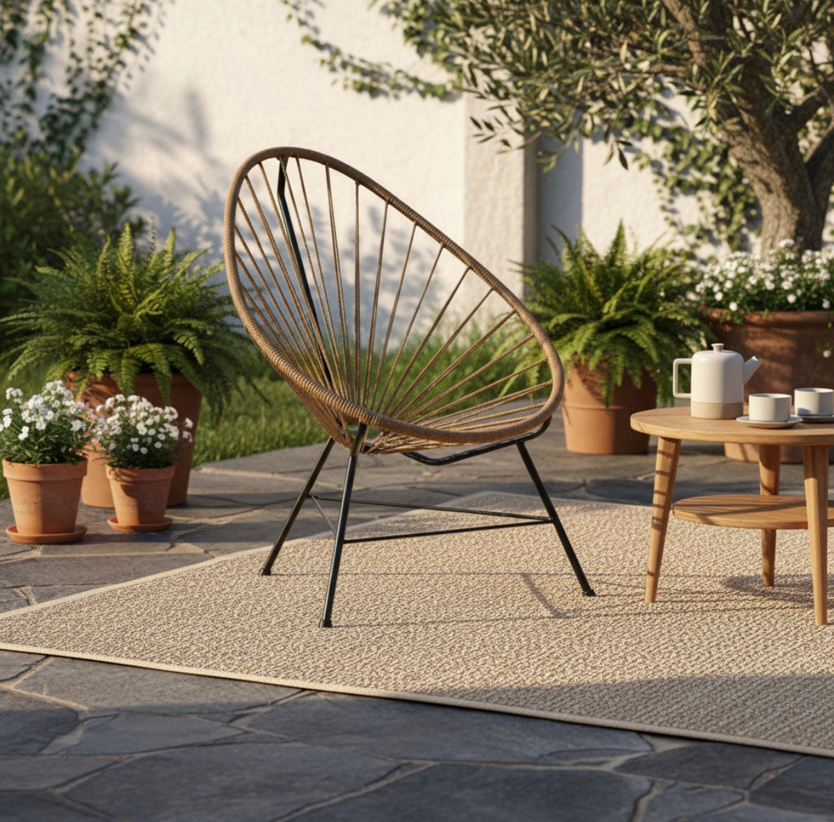 Silla Sillon Acapulco Simil Yute para Exterior o Interior