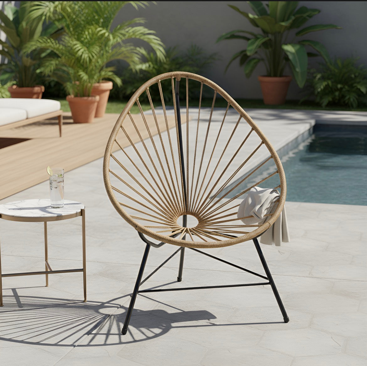 Silla Sillon Acapulco Simil Yute para Exterior o Interior