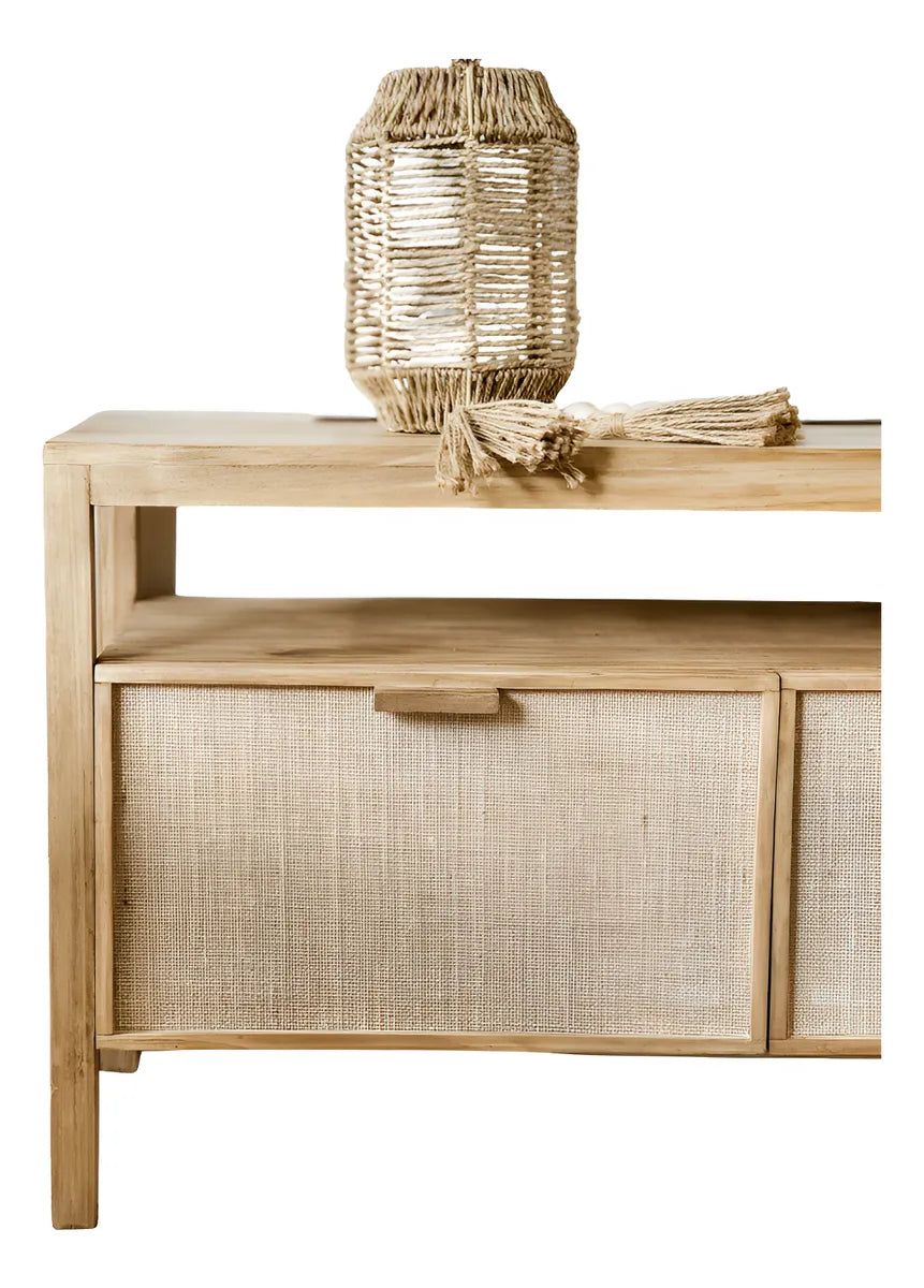 Mueble Rack para Tv Mesa Alamo Macizo Fibra Natural Alta calidad