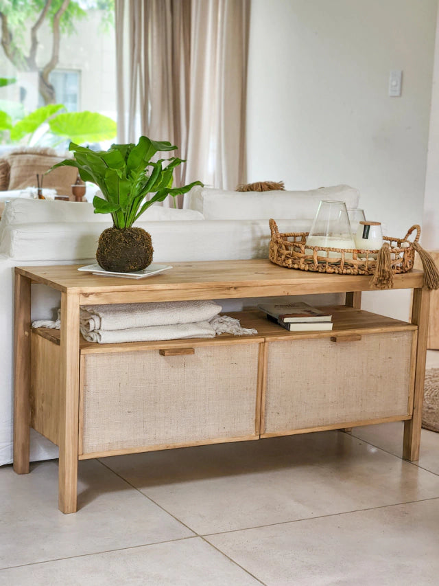 Mueble Rack para Tv Mesa Alamo Macizo Fibra Natural Alta calidad