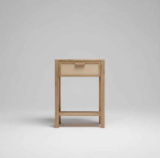 Mesa De Luz Madera Alamo Macizo Teñido En Color Petiribí