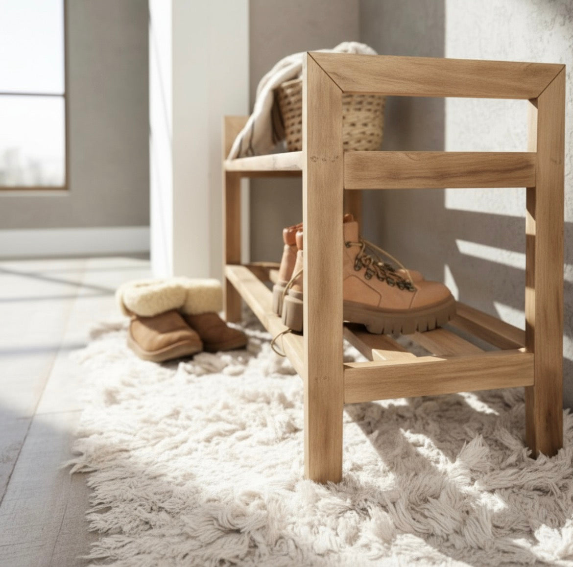 Zapatero Organizador Zapatilla Madera Maciza Color Petiribi