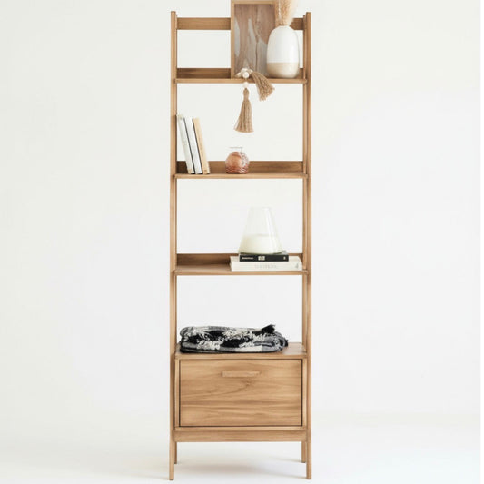 Biblioteca Estantería Nordica Escandinava 4 Niveles 1 Cajon