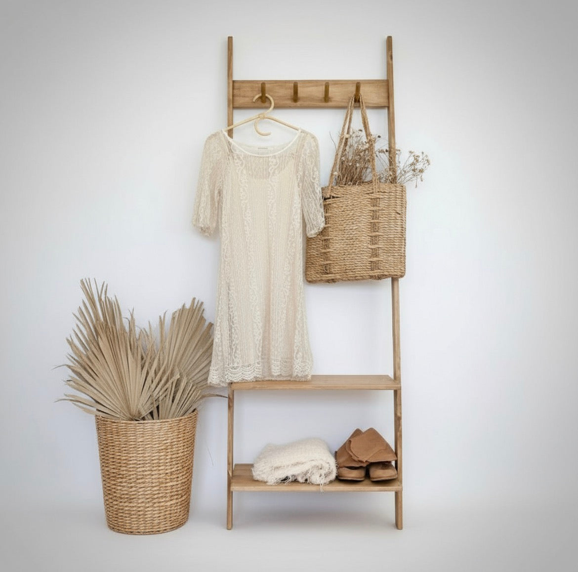 Recibidor Perchero Zapatero Madera Nordico Color Petiribi