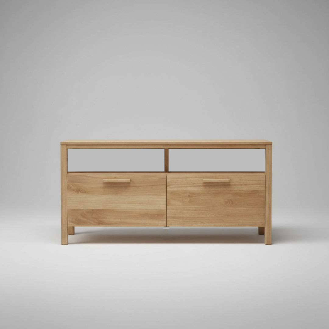 Rack Tv Mueble Nordico De Madera Maciza 2 y 3 Cajones